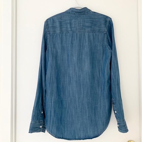 Abercrombie & Fitch Jewel Collar Denim Shirt Blouse - Picture 6 of 7